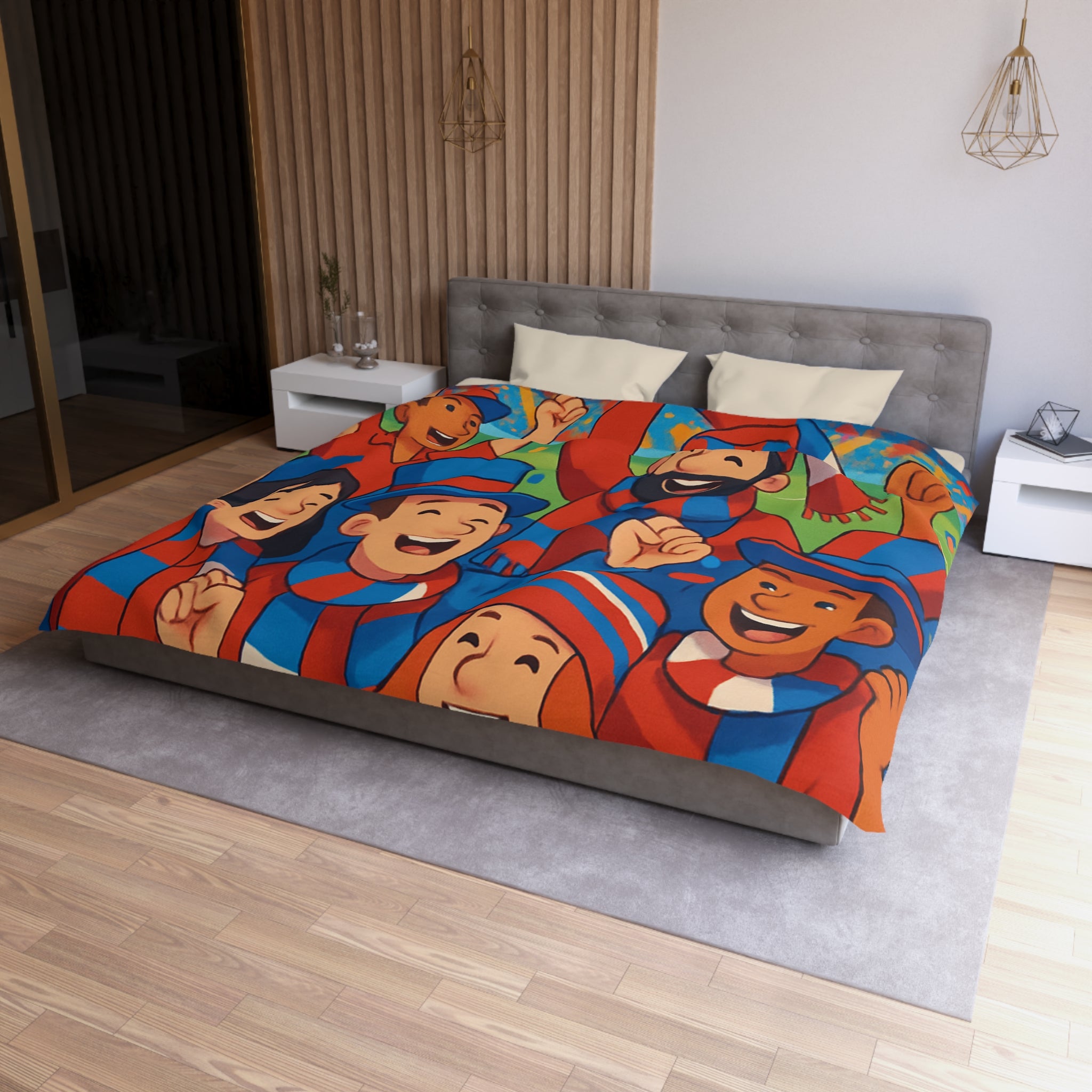 Housse de Couette Microfibre Illustration Unique Design Moderne Décoration Intérieure Raffinée