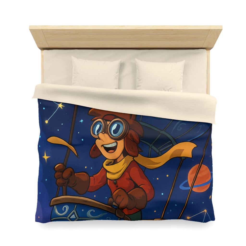 Housse de couette rêve étoilé avec montgolfière magique pour chambre d'enfant