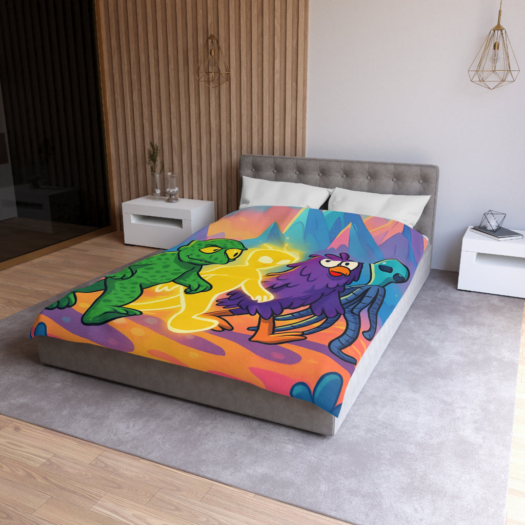 Housse de Couette Microfibre Design Artistique Moderne Décoration Chambre Confort Premium