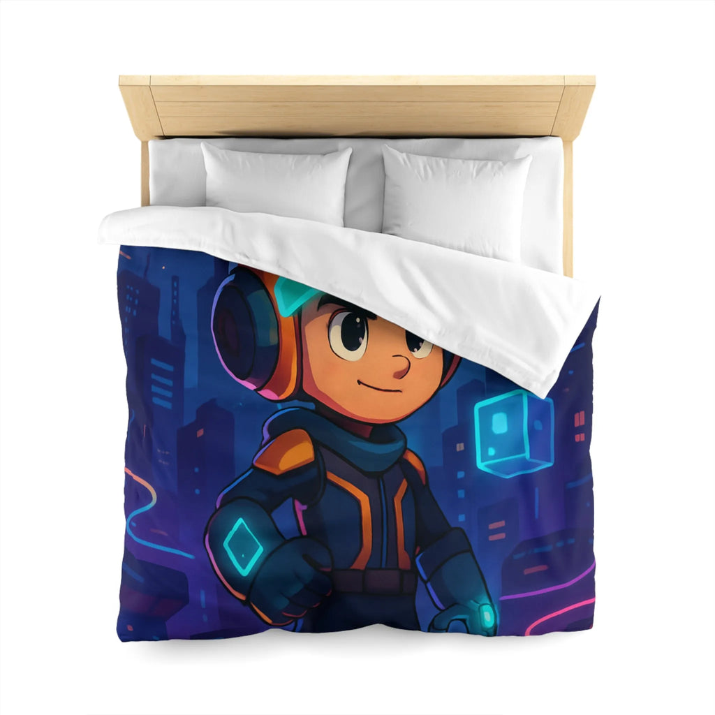 Envolez-vous avec housse de couette futuriste explorateur cosmique lumineux pour enfants