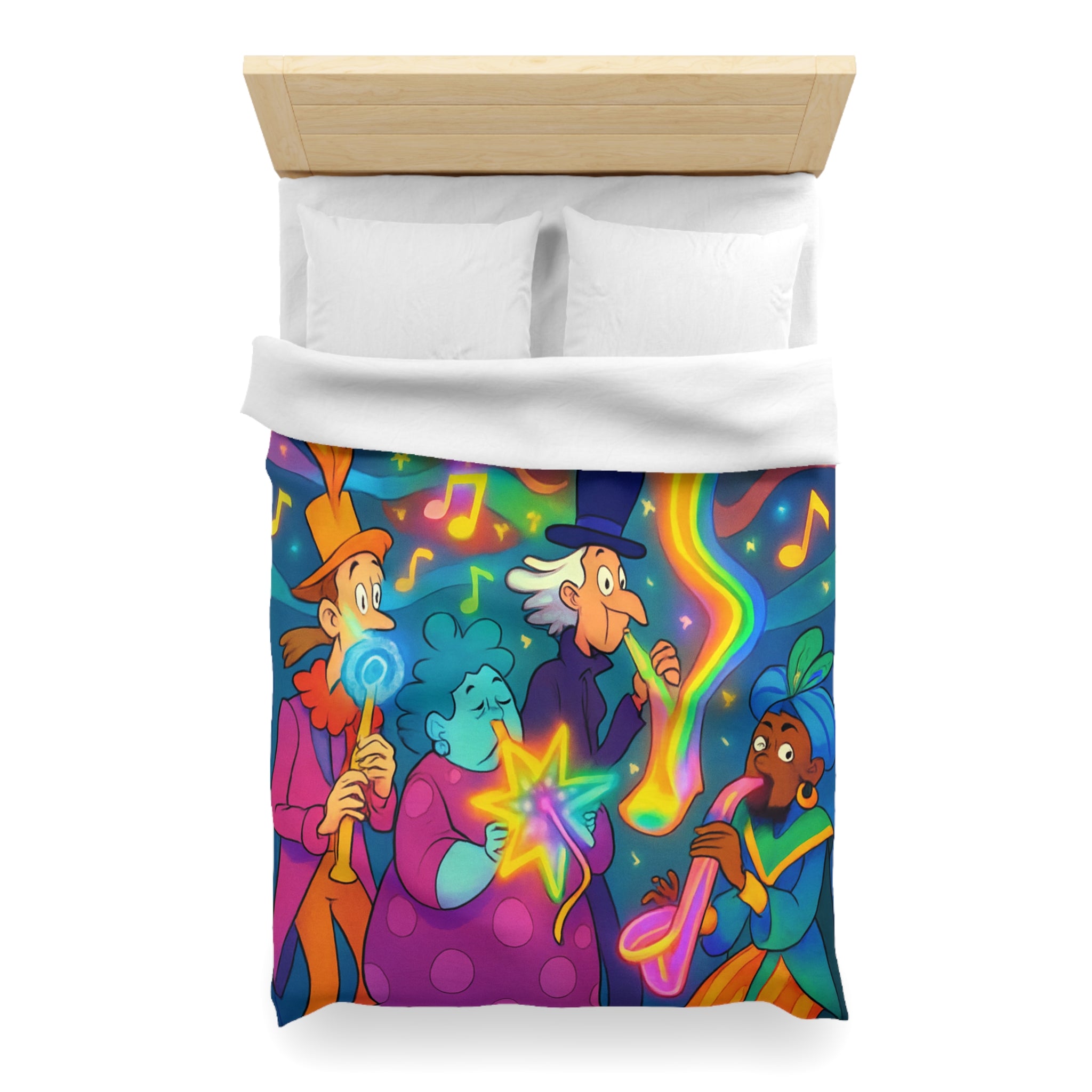 Housse de Couette Microfibre Design Artistique Moderne Décoration Chambre Confort Premium