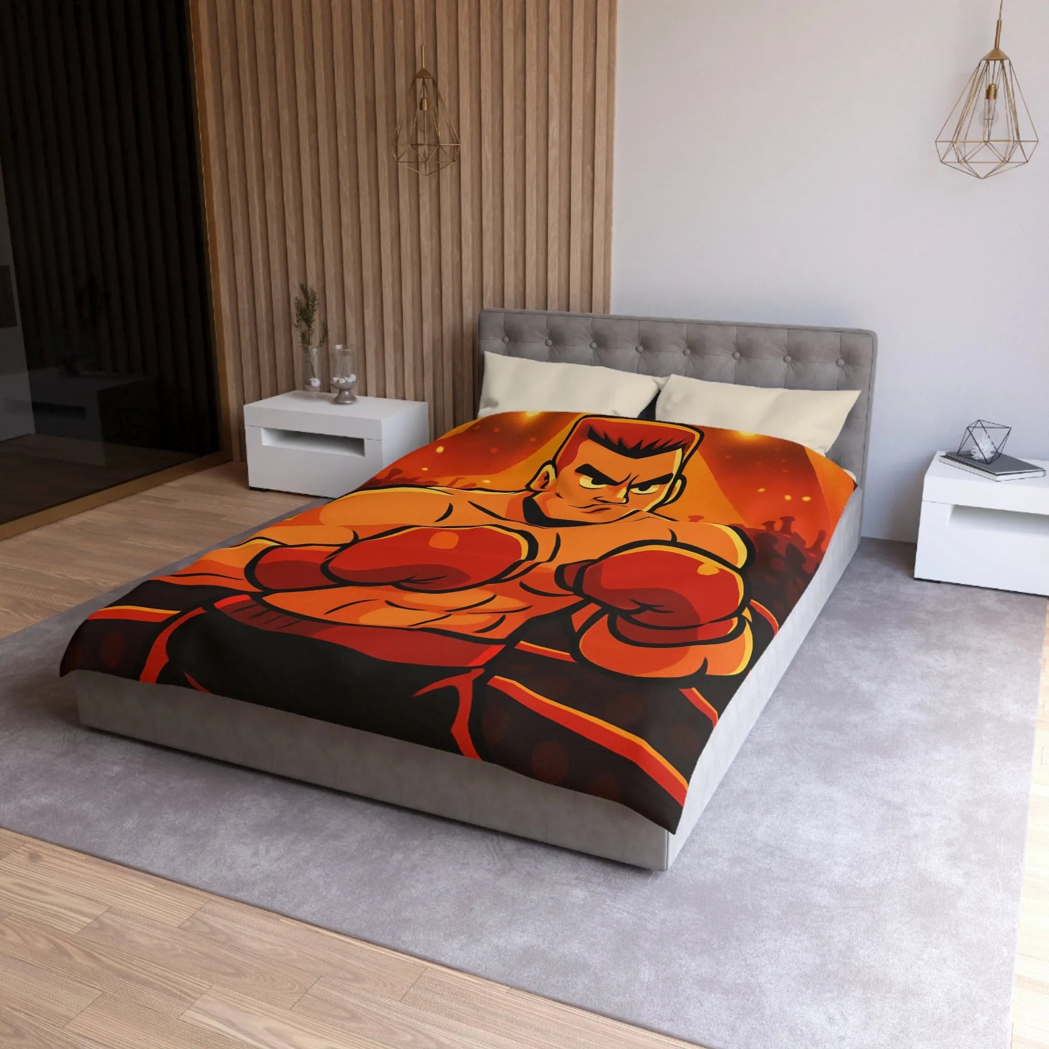 Housse de Couette Microfibre Art Graphique Contemporain Style Décoratif Chambre Tendance