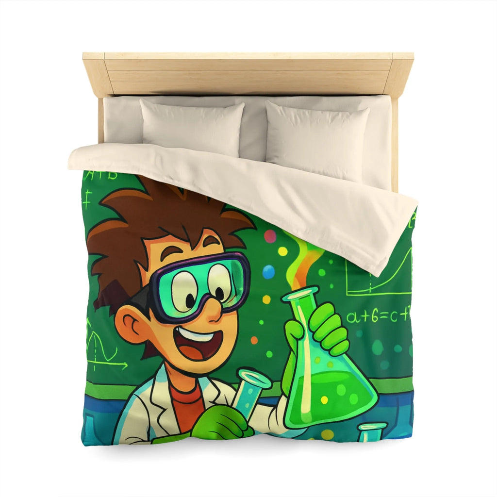 Housse de couette colorée pour enfants avec motif laboratoire scientifique amusant et éducatif