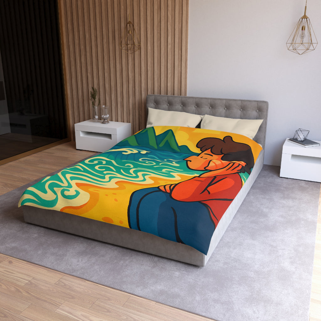 Housse de Couette Microfibre Design Artistique Moderne Décoration Chambre Confort Premium