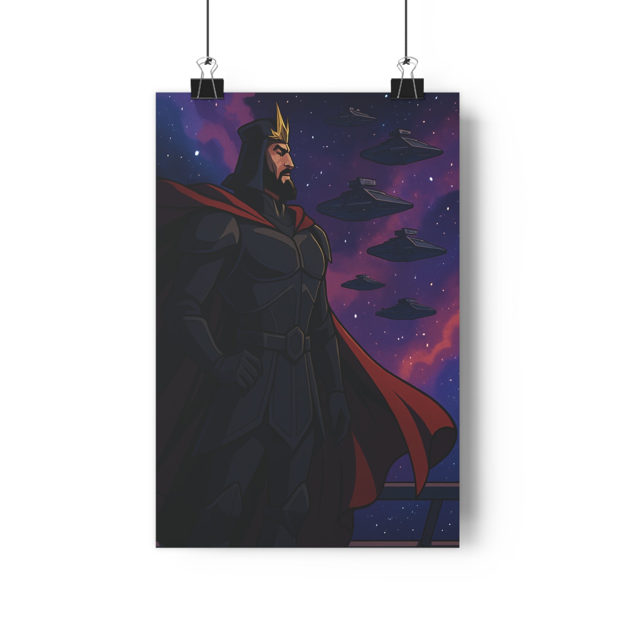 Poster décoratif épique violet bleu sombre mystique espace aventure chambre bureau 30x46 cm qualité