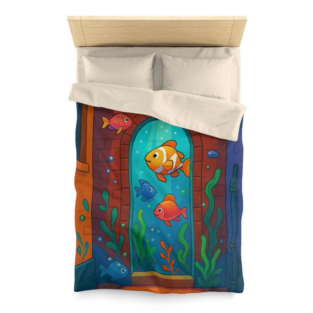 Housse de Couette Microfibre Motif Créatif Original Style Contemporain Chambre Élégante