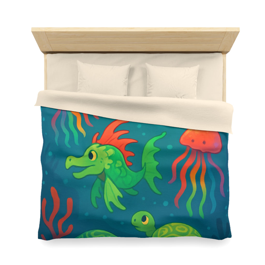 Housse de Couette Microfibre Illustration Unique Design Moderne Décoration Intérieure Raffinée