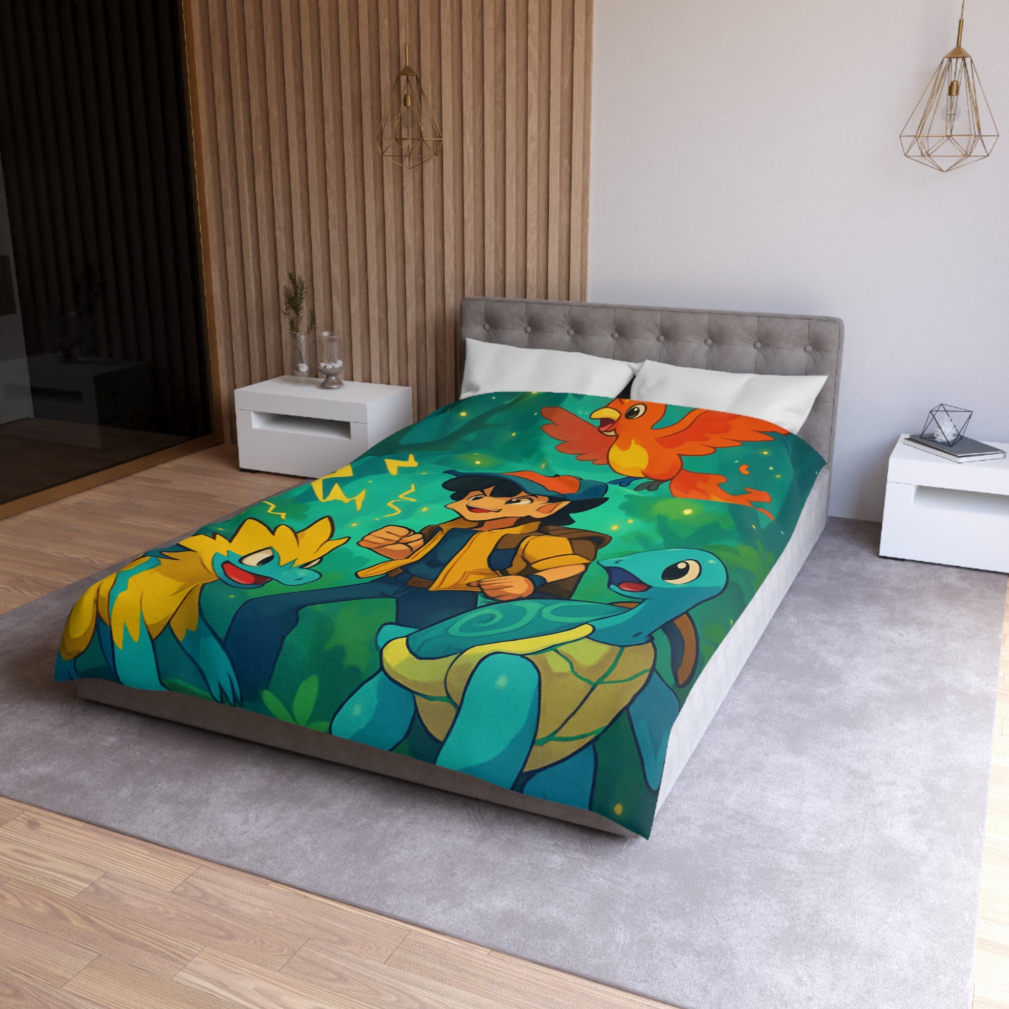 Housse de Couette Microfibre Motif Créatif Original Style Contemporain Chambre Élégante