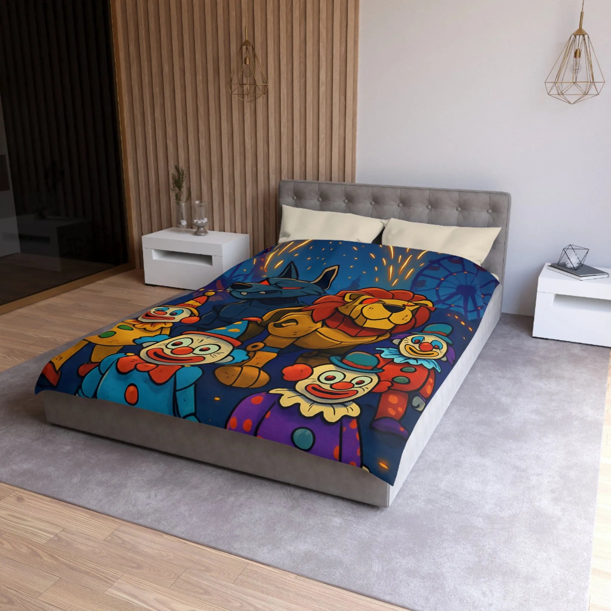 Housse de Couette Microfibre Art Graphique Contemporain Style Décoratif Chambre Tendance
