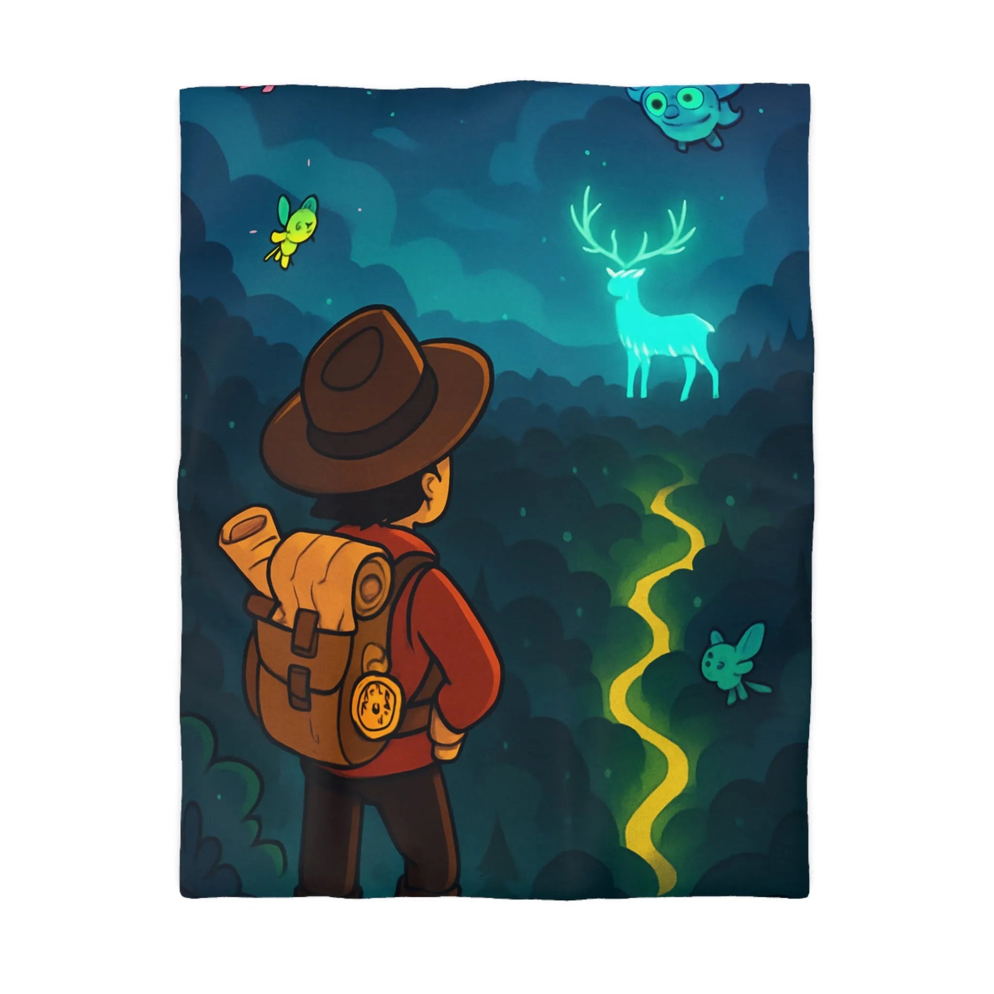 Enchantez Votre Espace avec une Housse de Couette de Randonneur en Forêt Mystique