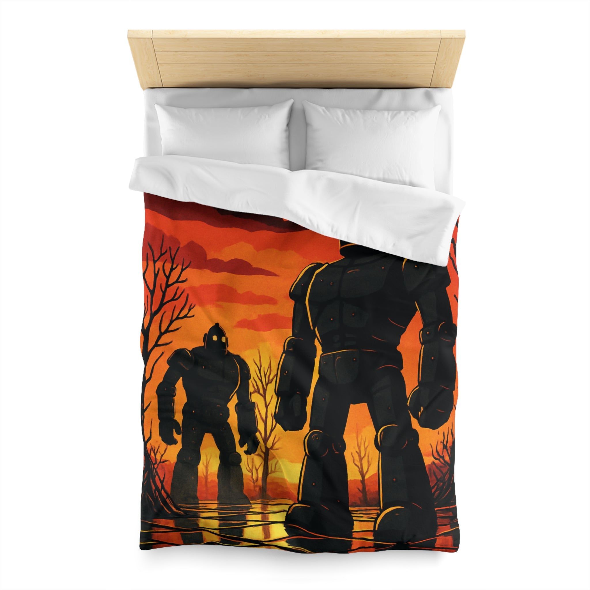 Housse de Couette Microfibre Motif Créatif Original Style Contemporain Chambre Élégante