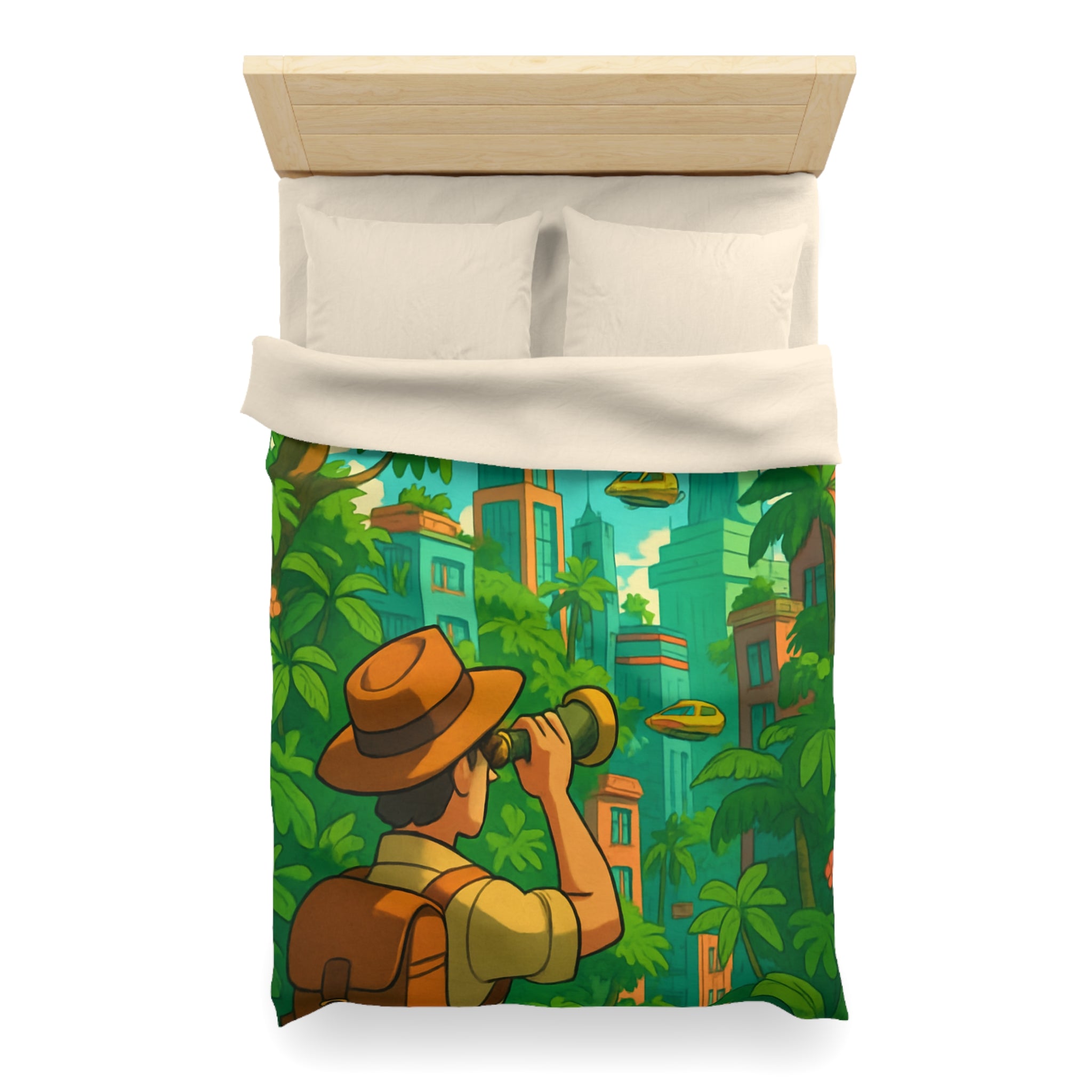 Housse de Couette Microfibre Motif Créatif Original Style Contemporain Chambre Élégante