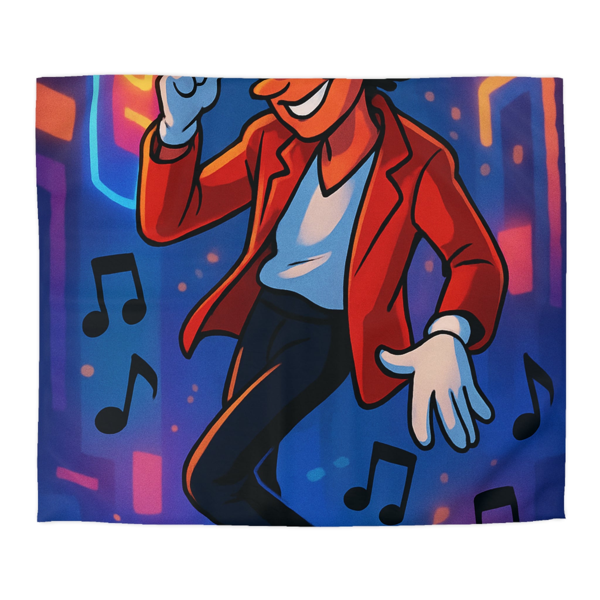 Housse de couette vibrante, danse lumineuse, style rétro pour chambre musicale élégante