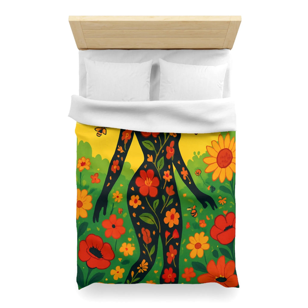 Housse de Couette Microfibre Art Graphique Contemporain Style Décoratif Chambre Tendance