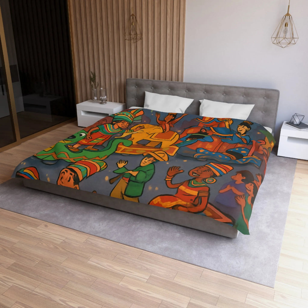 Housse de Couette Festive avec Défilé Coloré et Feux d'Artifice Éblouissants pour Enfants