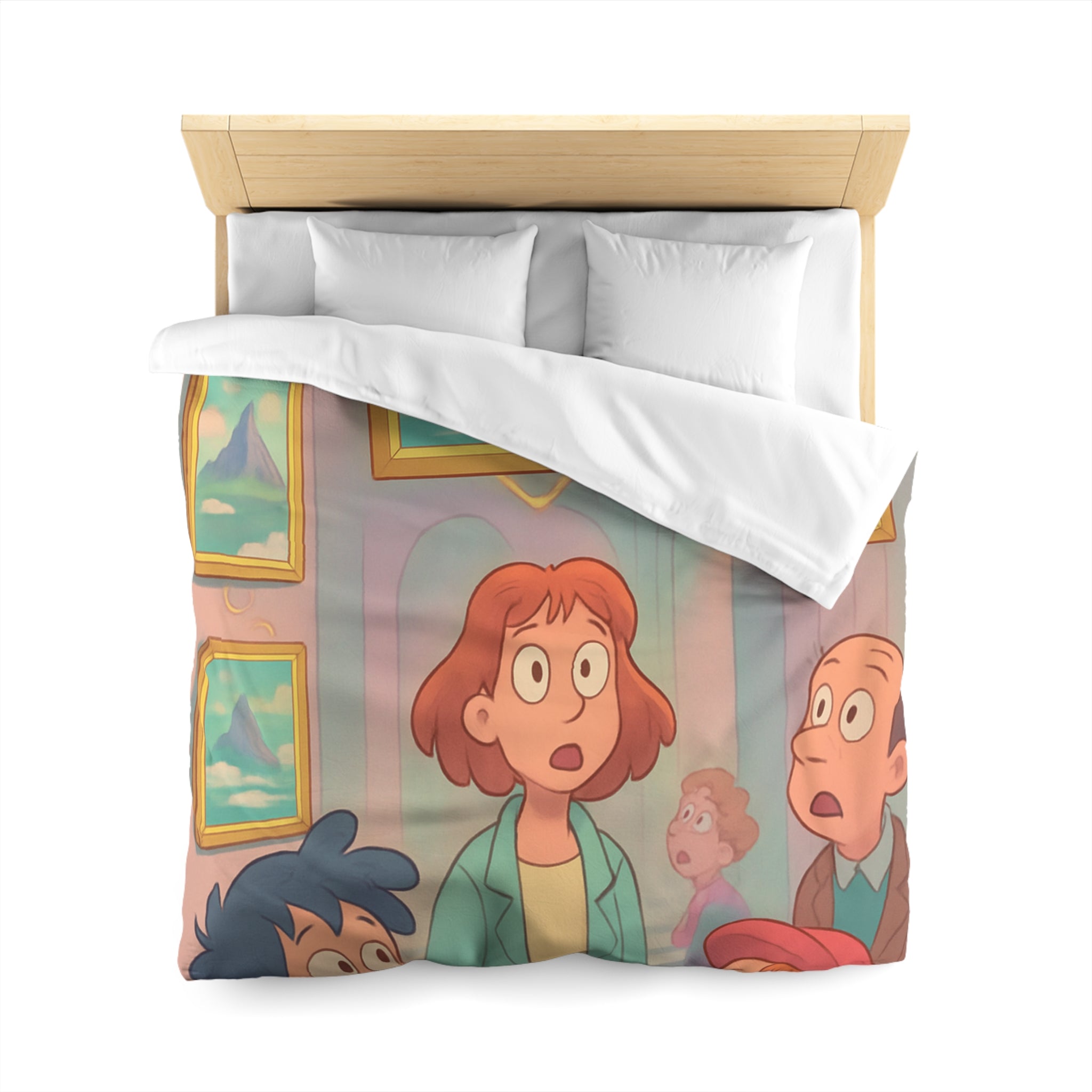 Housse de Couette Microfibre Design Artistique Moderne Décoration Chambre Confort Premium