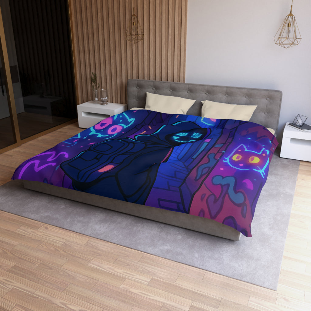 Housse de Couette Microfibre Illustration Unique Design Moderne Décoration Intérieure Raffinée