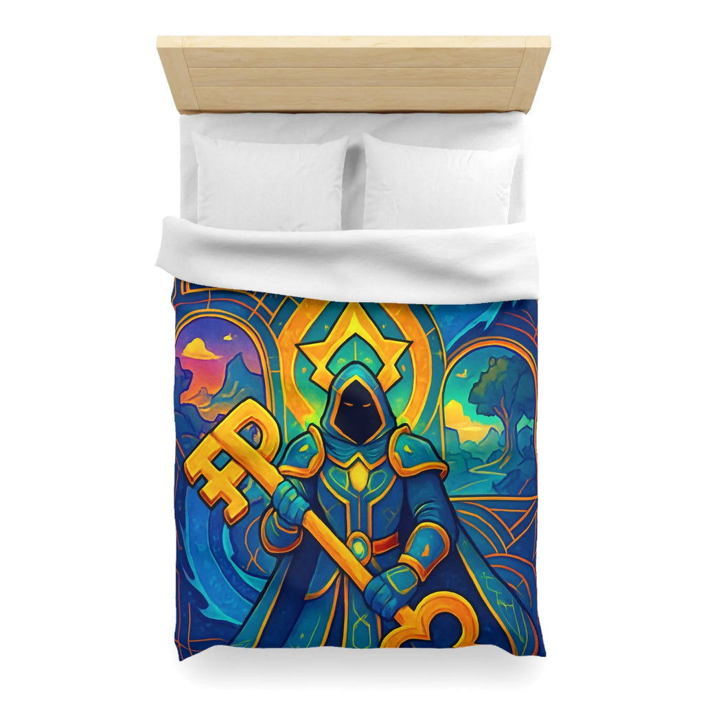 Housse de Couette Magicien Mystique avec Clef et Dragon pour Ambiance Enchantée
