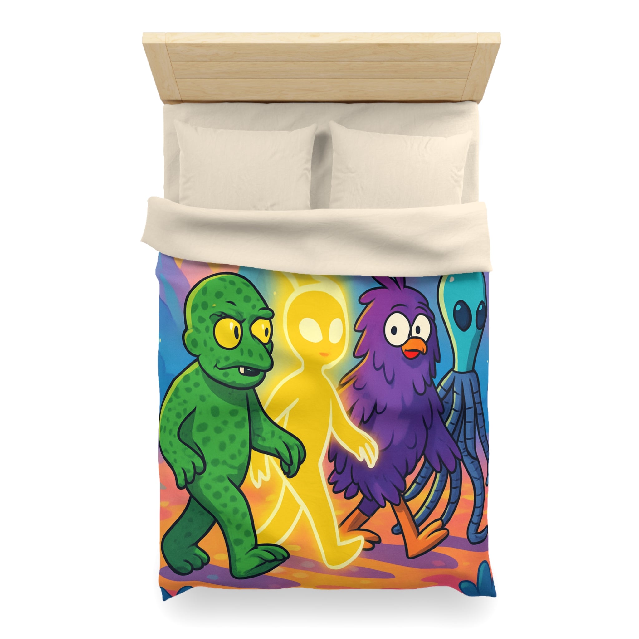 Housse de Couette Microfibre Design Artistique Moderne Décoration Chambre Confort Premium