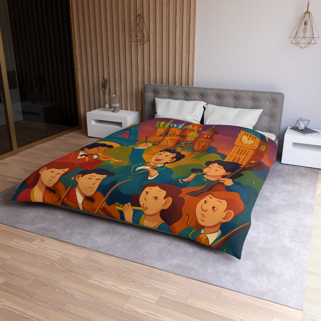 Housse de Couette Microfibre Motif Créatif Original Style Contemporain Chambre Élégante