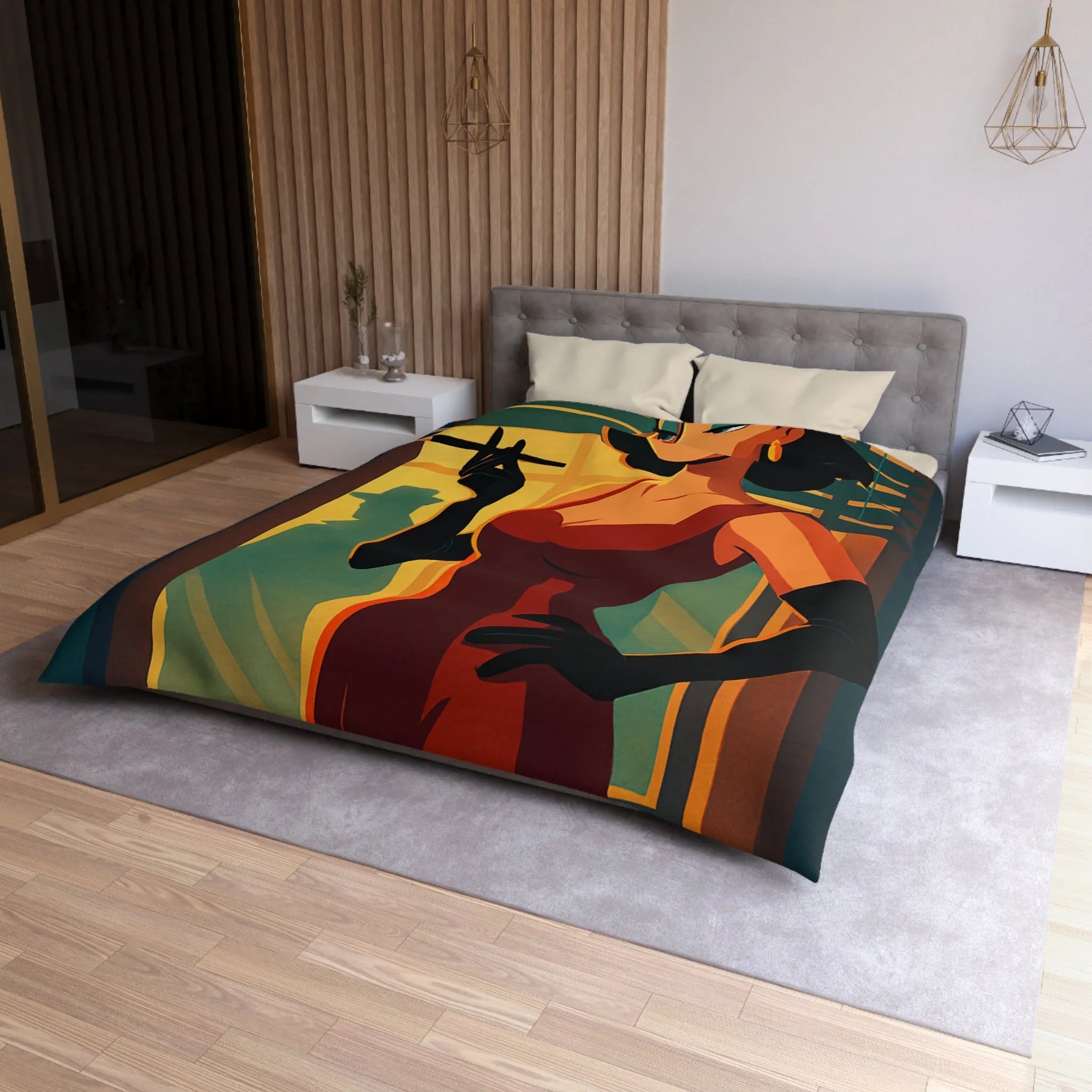 Élégance rétro avec femme fatale smoking pour ambiance nocturne mystérieuse en rouge profond