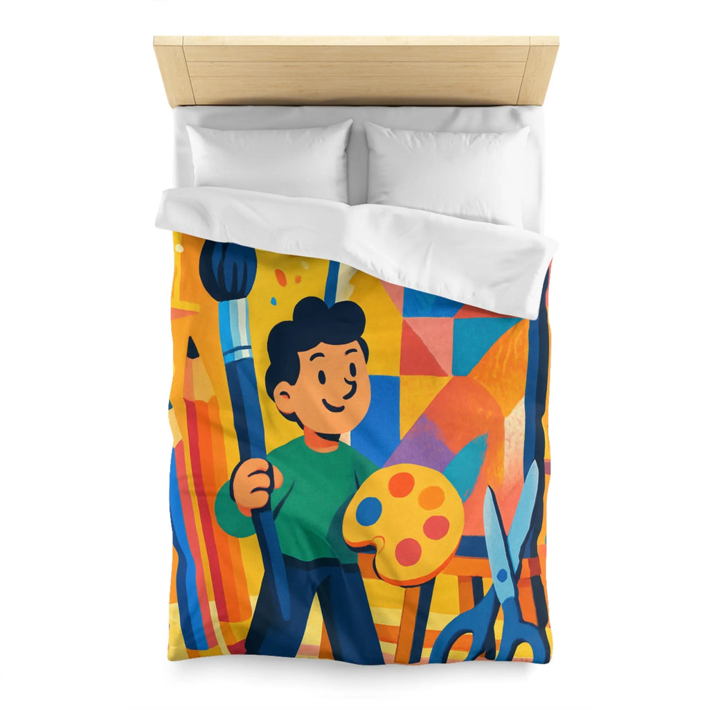 Housse de couette colorée avec motif artistique vibrante pour chambres créatives et dynamiques