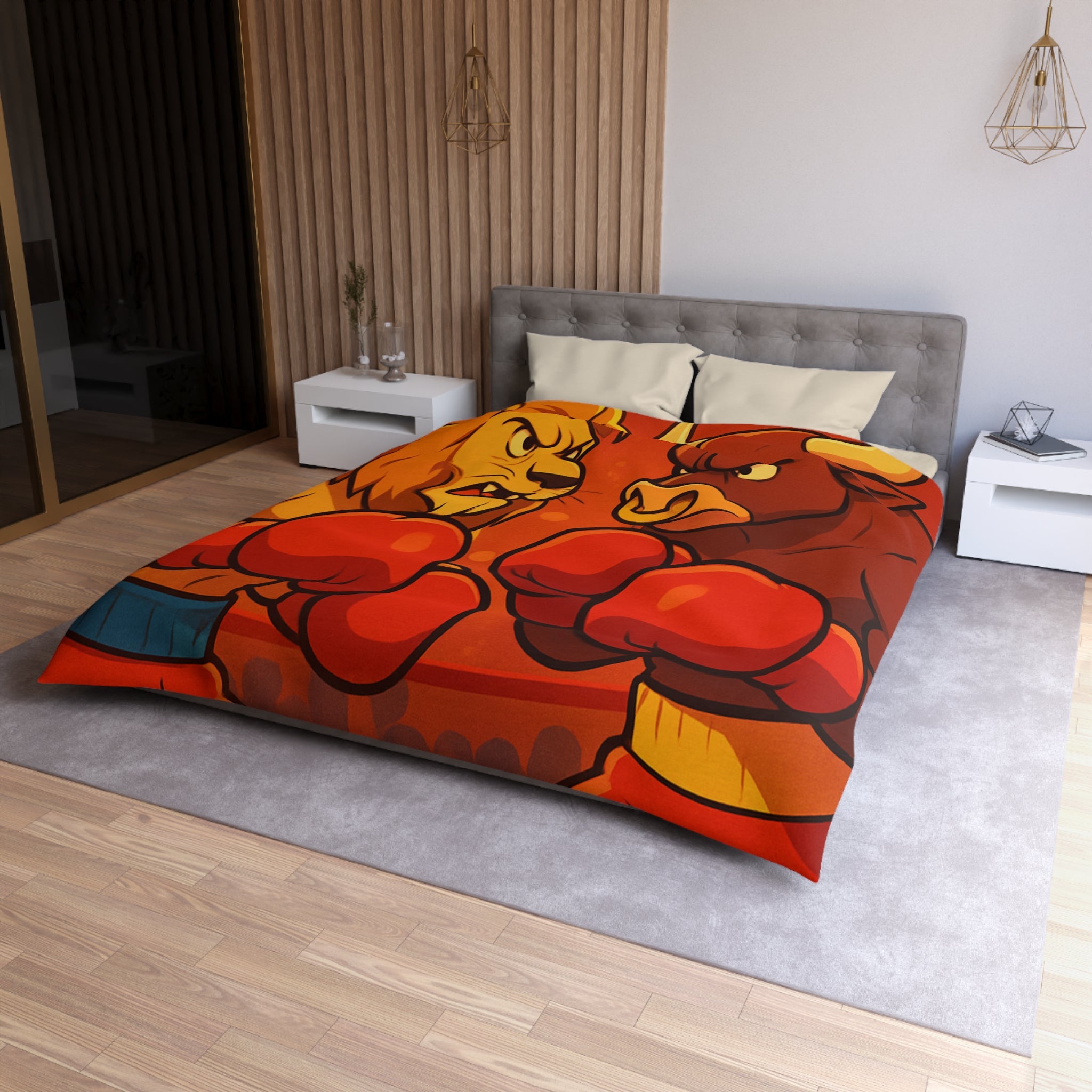 Housse de Couette Microfibre Design Artistique Moderne Décoration Chambre Confort Premium