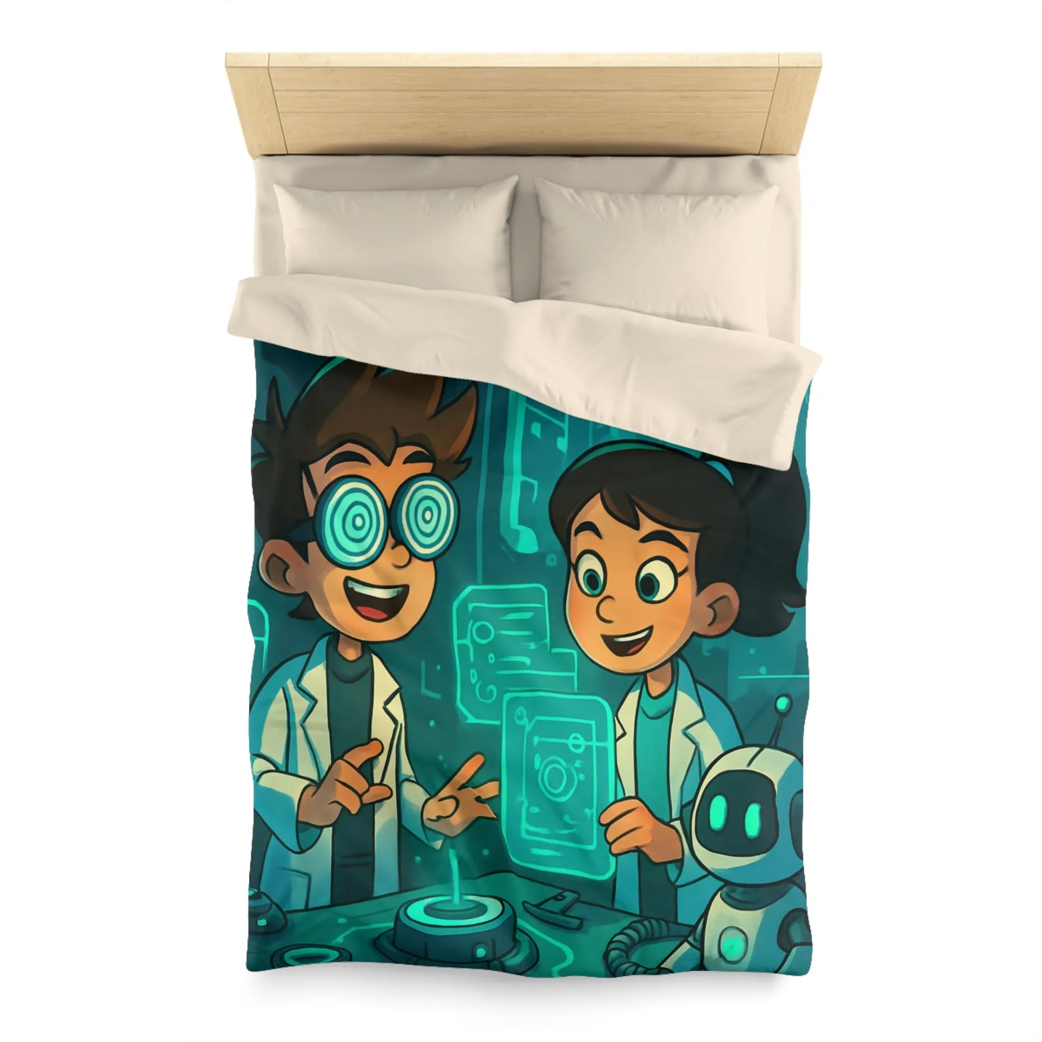 Housse de Couette Microfibre Art Graphique Contemporain Style Décoratif Chambre Tendance