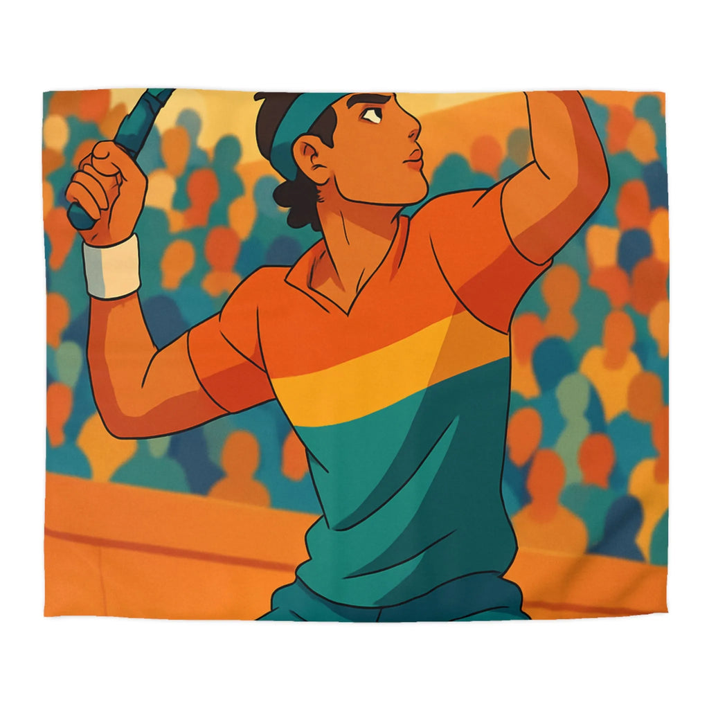 Housse de couette inspiration tennis avec élégance nocturne et couleurs vibrantes pour chambre moderne