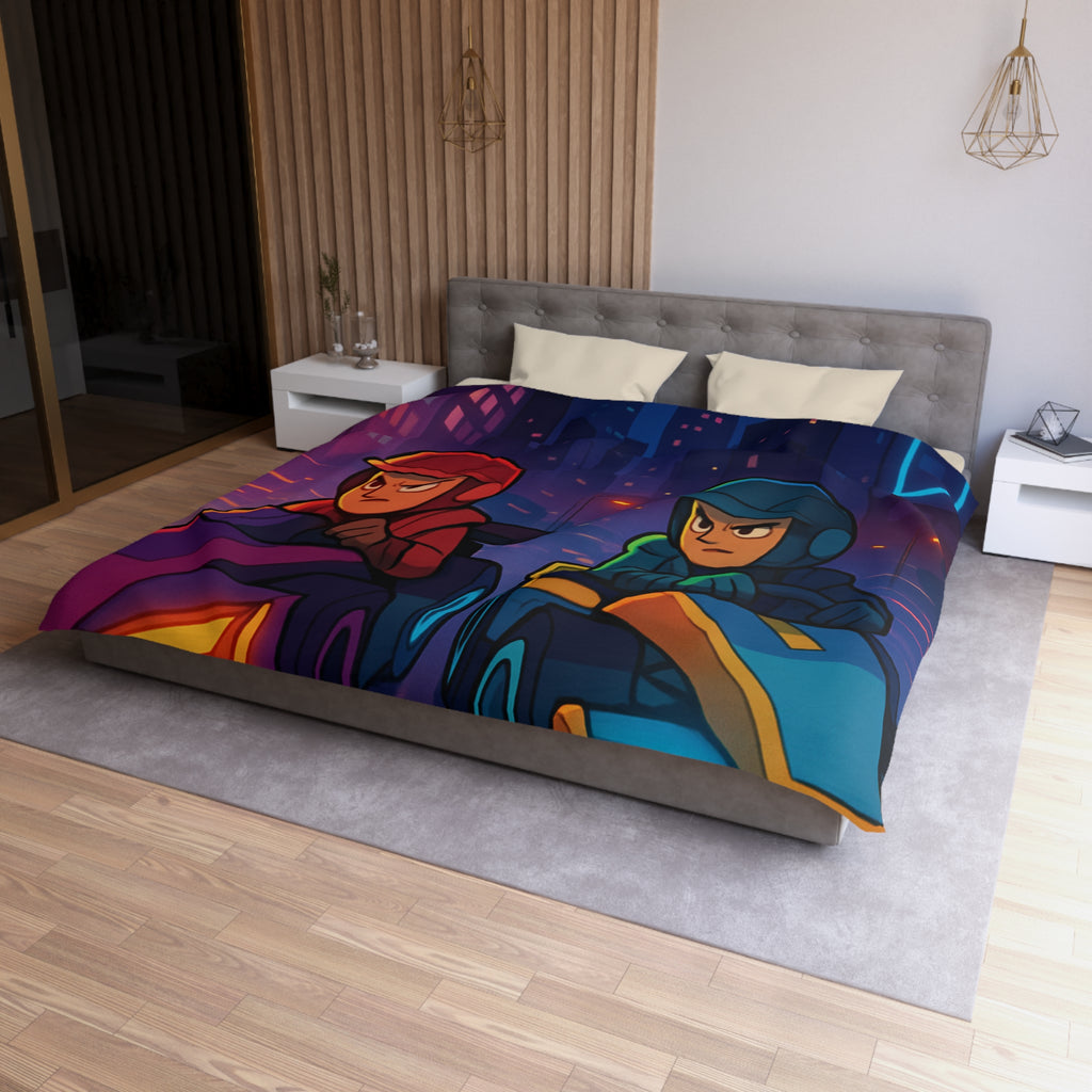 Housse de Couette Microfibre Motif Créatif Original Style Contemporain Chambre Élégante