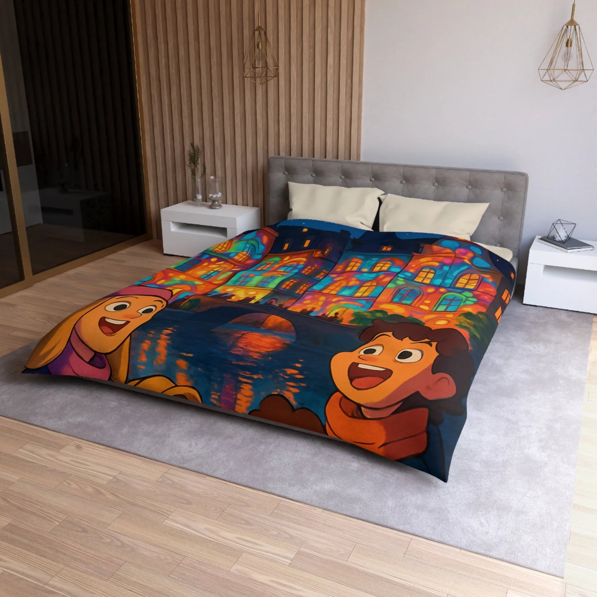 Envolez-vous vers un rêve coloré avec lanterne magique et château illuminé