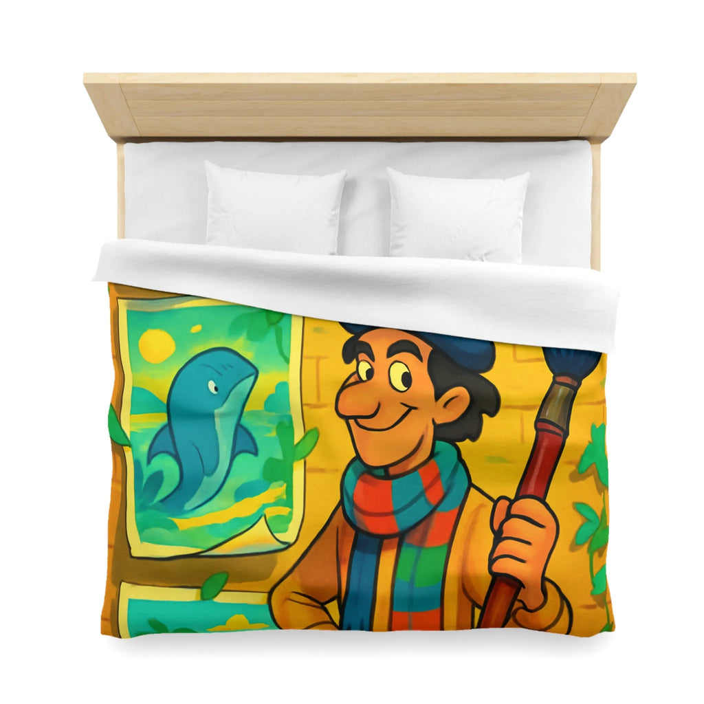 Housse de Couette Microfibre Art Graphique Contemporain Style Décoratif Chambre Tendance