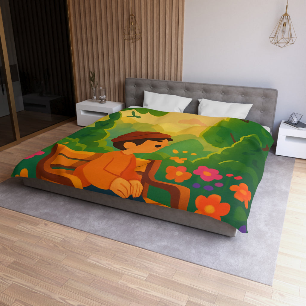 Housse de Couette Microfibre Design Artistique Moderne Décoration Chambre Confort Premium