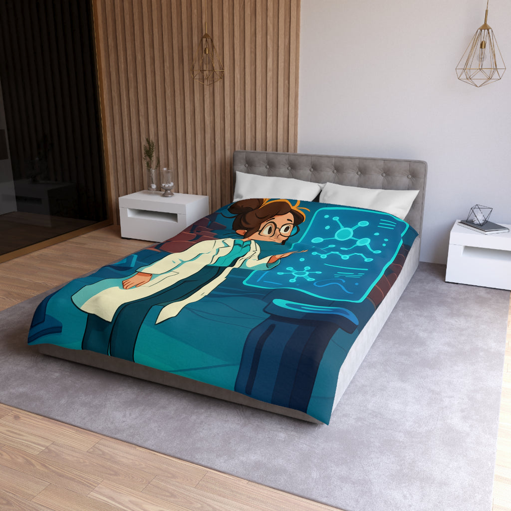 Housse de Couette Moderne avec Motif Futuriste et Design Scientifique Innovant
