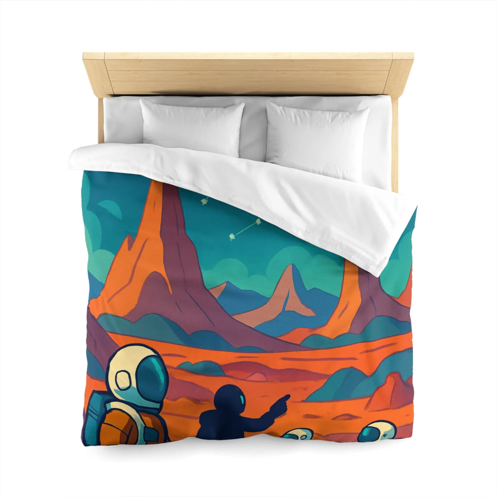 Exploration spatiale colorée : Astronautes sous la lune et constellations étoilées