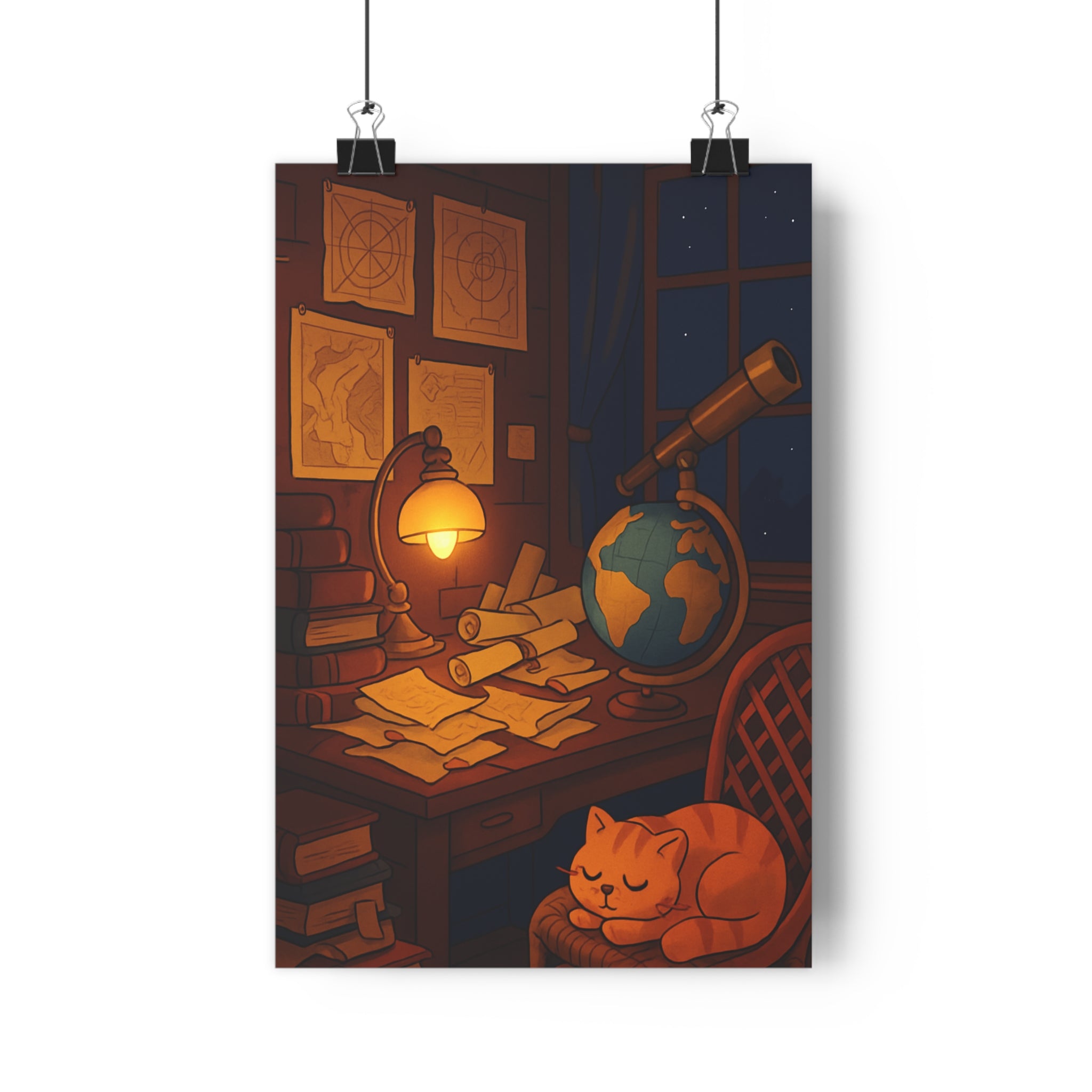 Poster décoratif rétro chaleureux vintage bureau cosy ambiance douce salon chambre inspirant artistique tendance