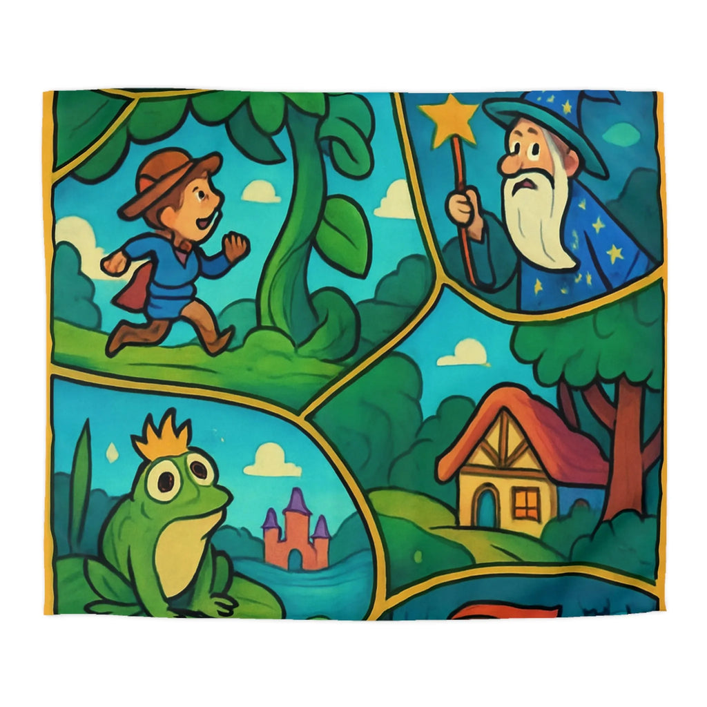 Housse de couette féerique avec illustrations magiques de contes de fées pour enfants rêveurs