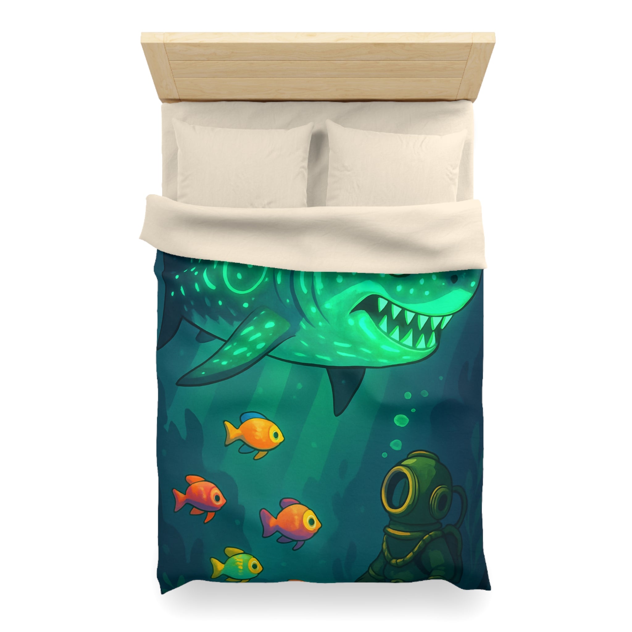 Housse de Couette Microfibre Illustration Unique Design Moderne Décoration Intérieure Raffinée