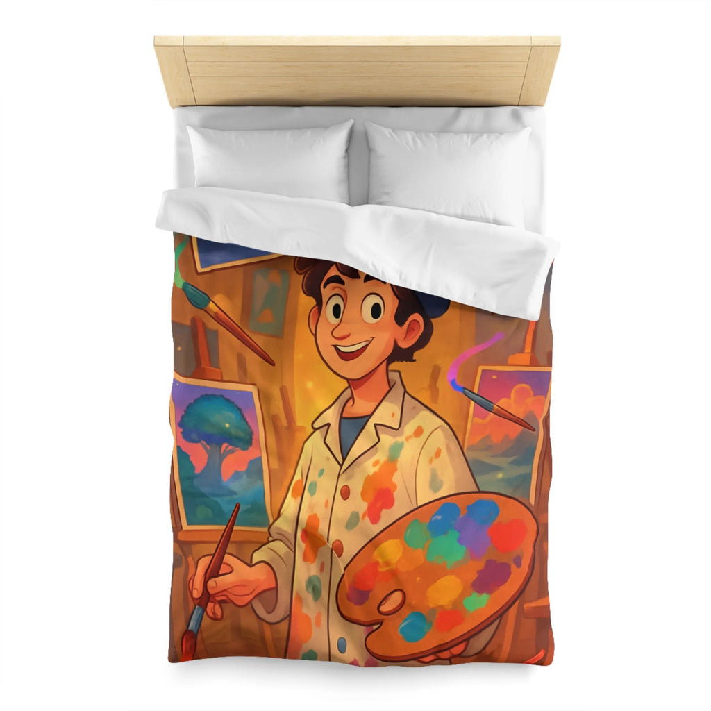 Housse de Couette Microfibre Art Graphique Contemporain Style Décoratif Chambre Tendance