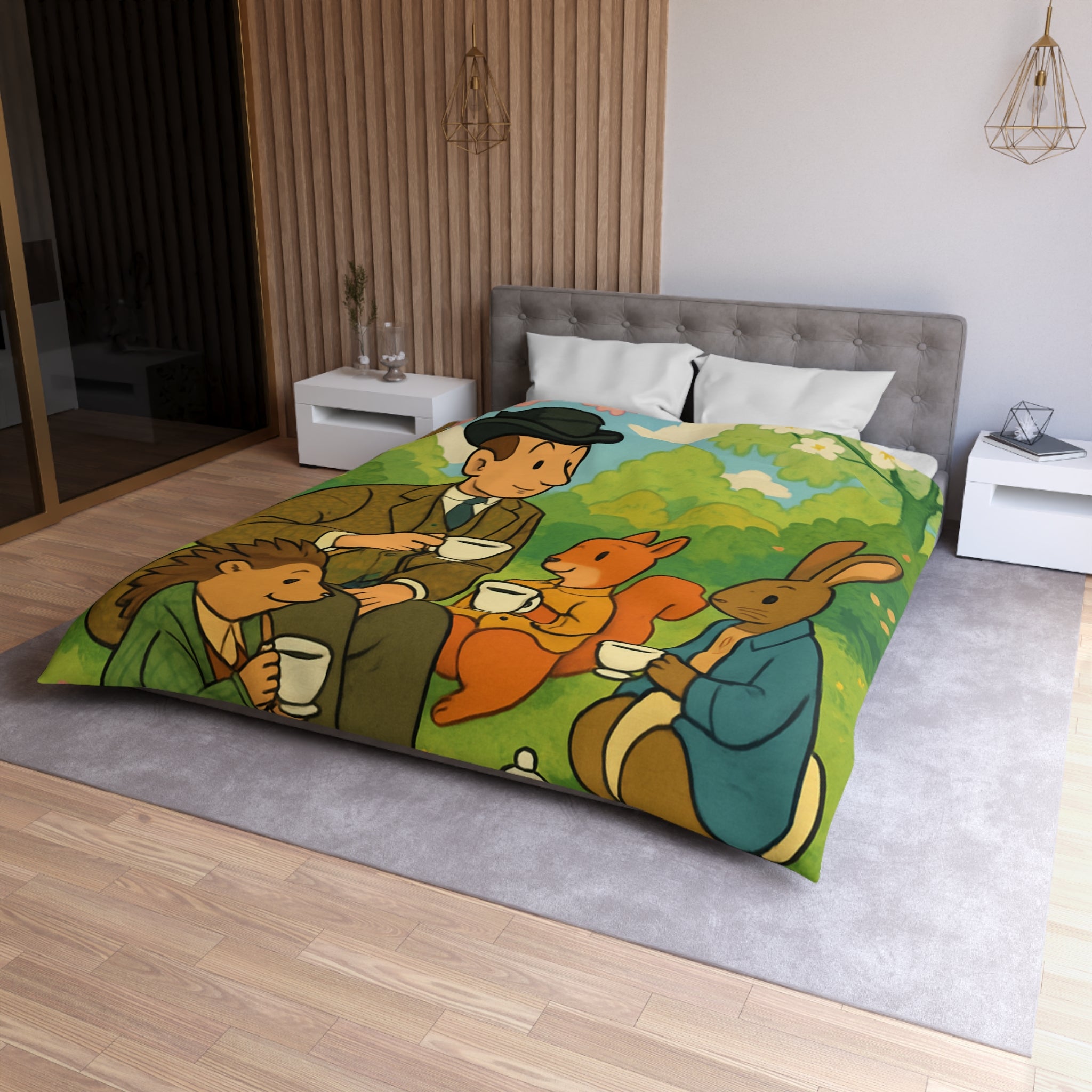 Housse de Couette Microfibre Design Artistique Moderne Décoration Chambre Confort Premium