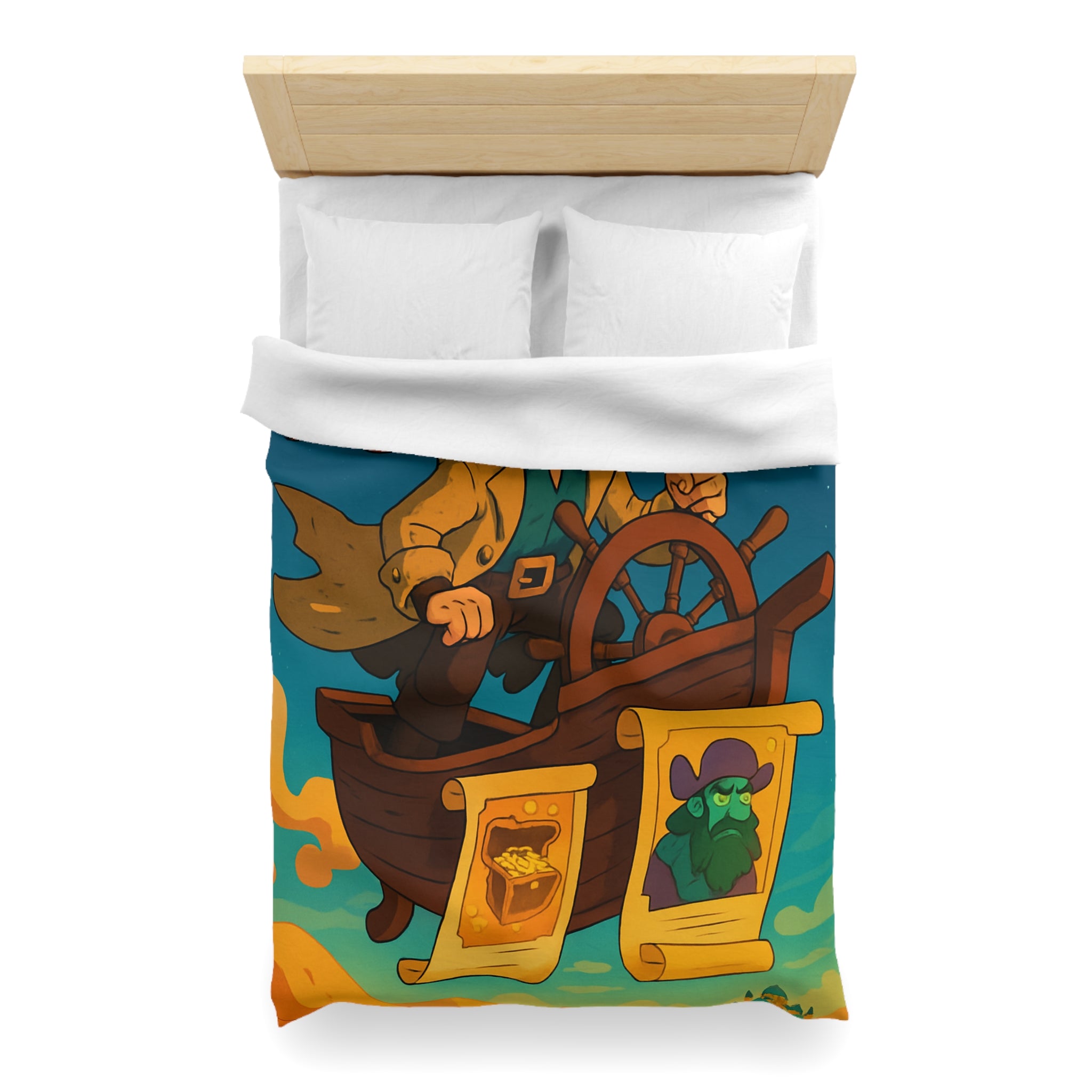 Pirate aventureux naviguant dans le ciel étoilé sur un bateau volant enchanteur