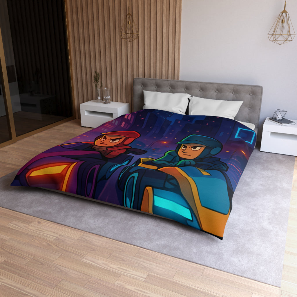 Housse de Couette Microfibre Motif Créatif Original Style Contemporain Chambre Élégante