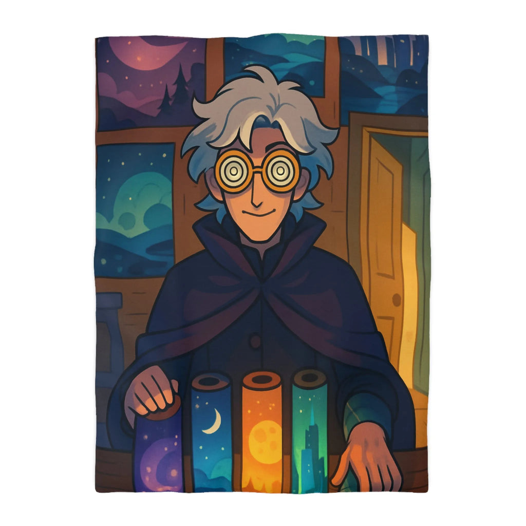 Housse de couette magique avec design nocturne sur fond de lune et étoiles