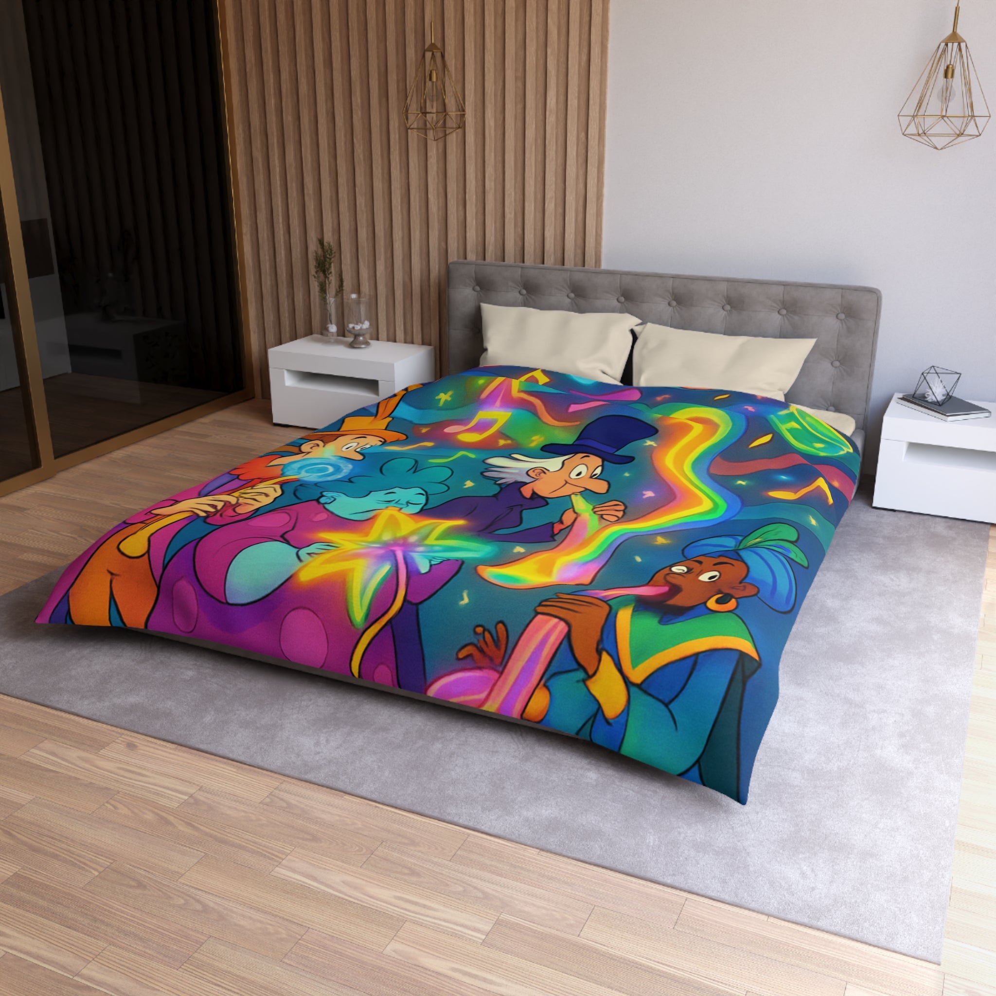 Housse de Couette Microfibre Design Artistique Moderne Décoration Chambre Confort Premium