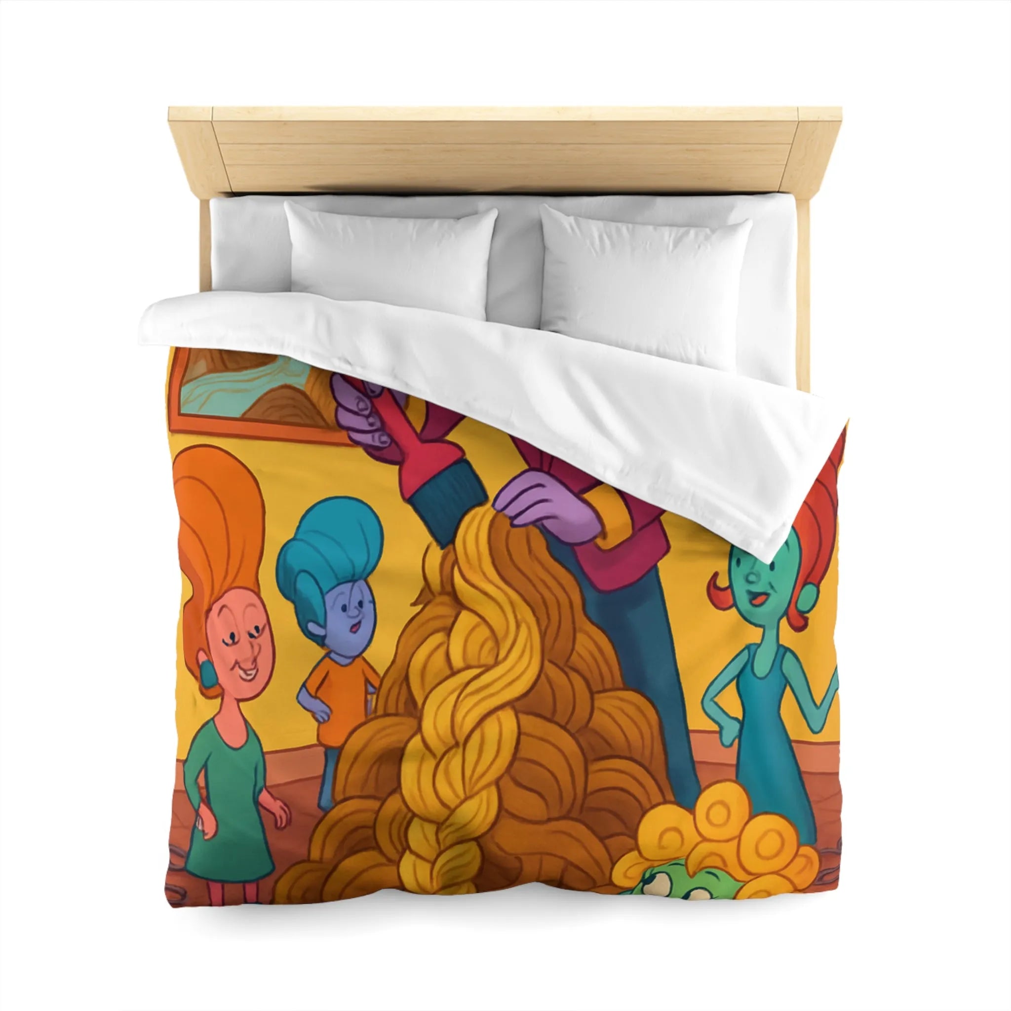 Housse de couette colorée avec personnages fantastiques et œuvres artistiques pour déco unique