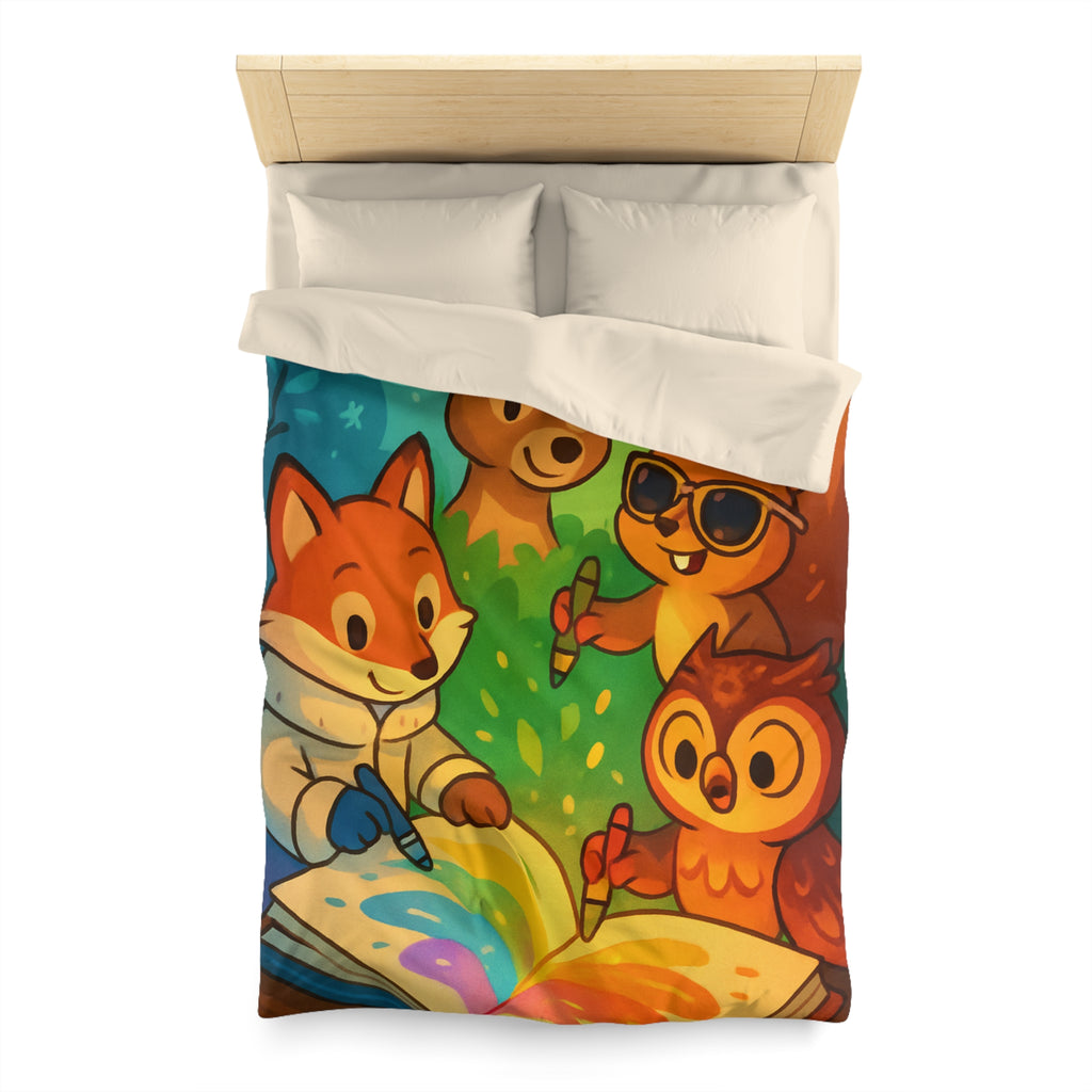 Housse de Couette Microfibre Illustration Unique Design Moderne Décoration Intérieure Raffinée