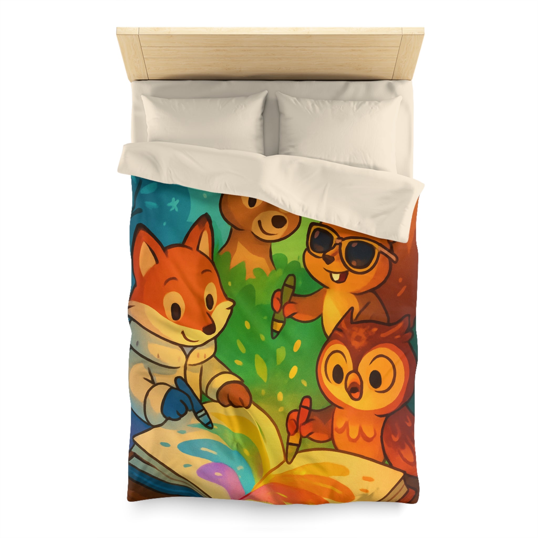 Housse de Couette Microfibre Illustration Unique Design Moderne Décoration Intérieure Raffinée