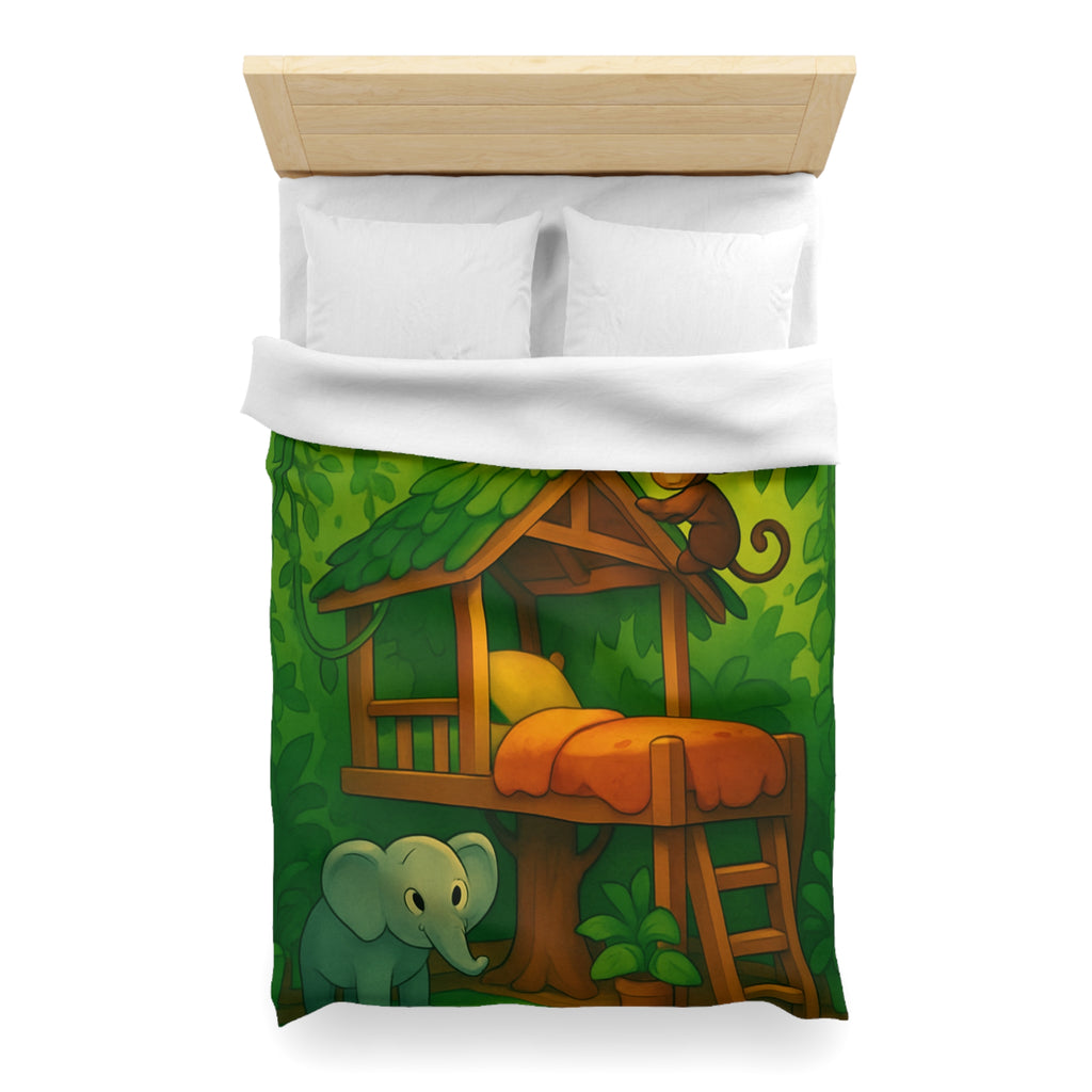 Jolie housse de couette avec animaux de la jungle pour chambre d'enfant colorée