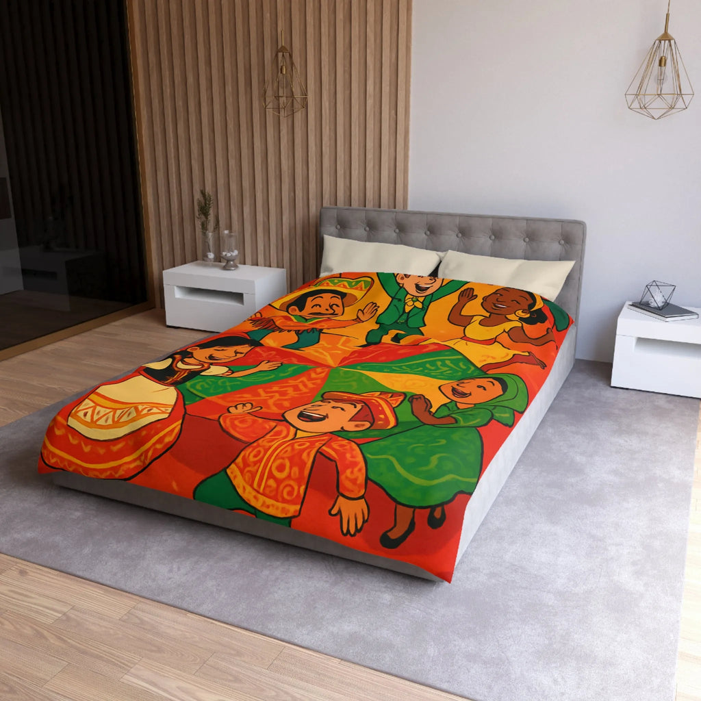 Décorez votre chambre avec une housse de couette aux motifs culturels vibrants et festifs