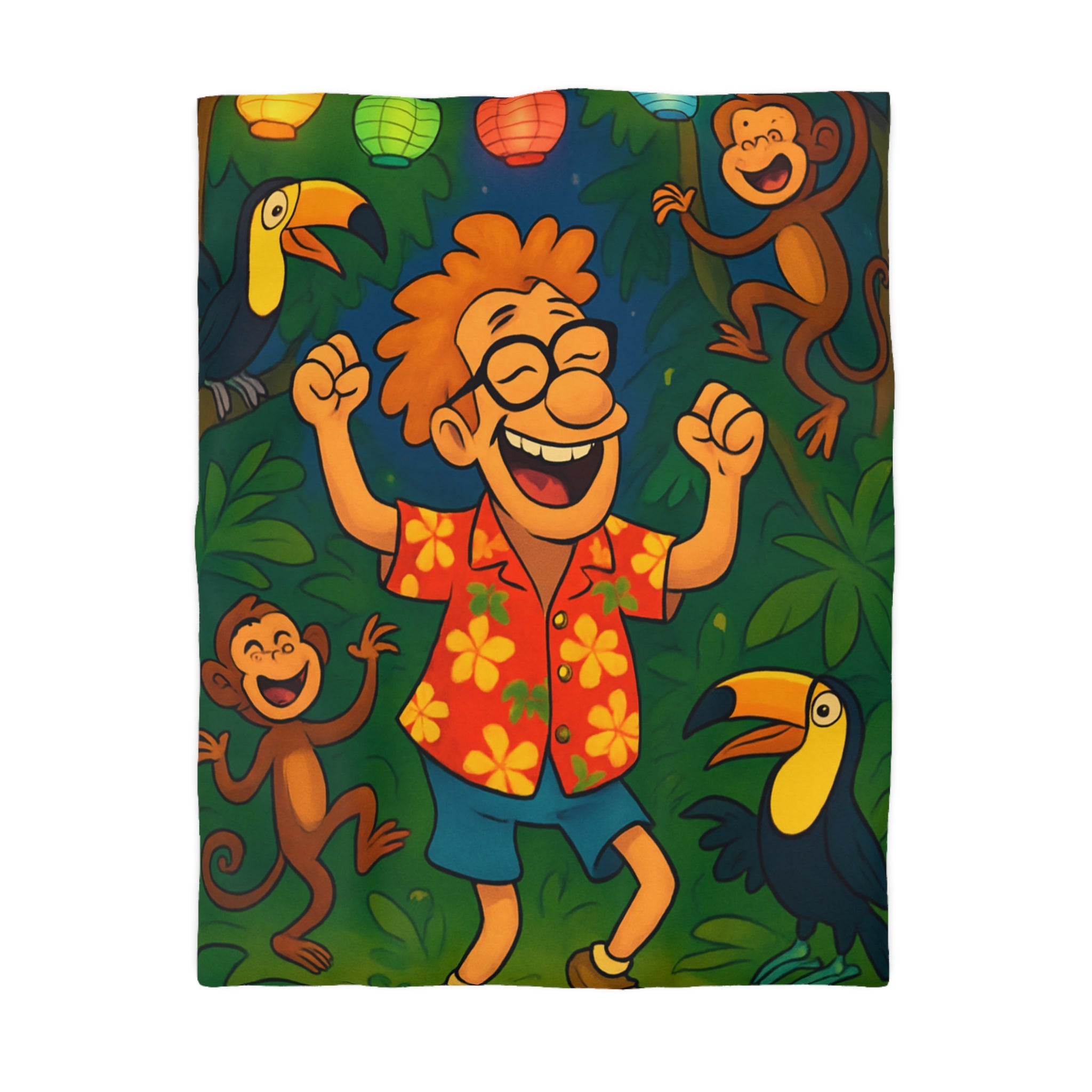 Housse de Couette Microfibre Illustration Unique Design Moderne Décoration Intérieure Raffinée